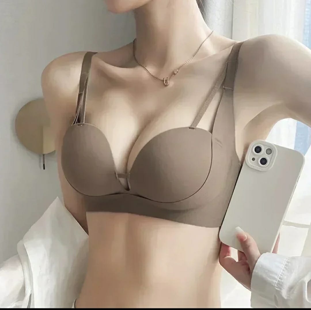 Half Cup Nonwire For Women With Small And Flat Breasts, Push-up And Enlargement, Secondary Breasts, Anti-sagging, Glossy Bra