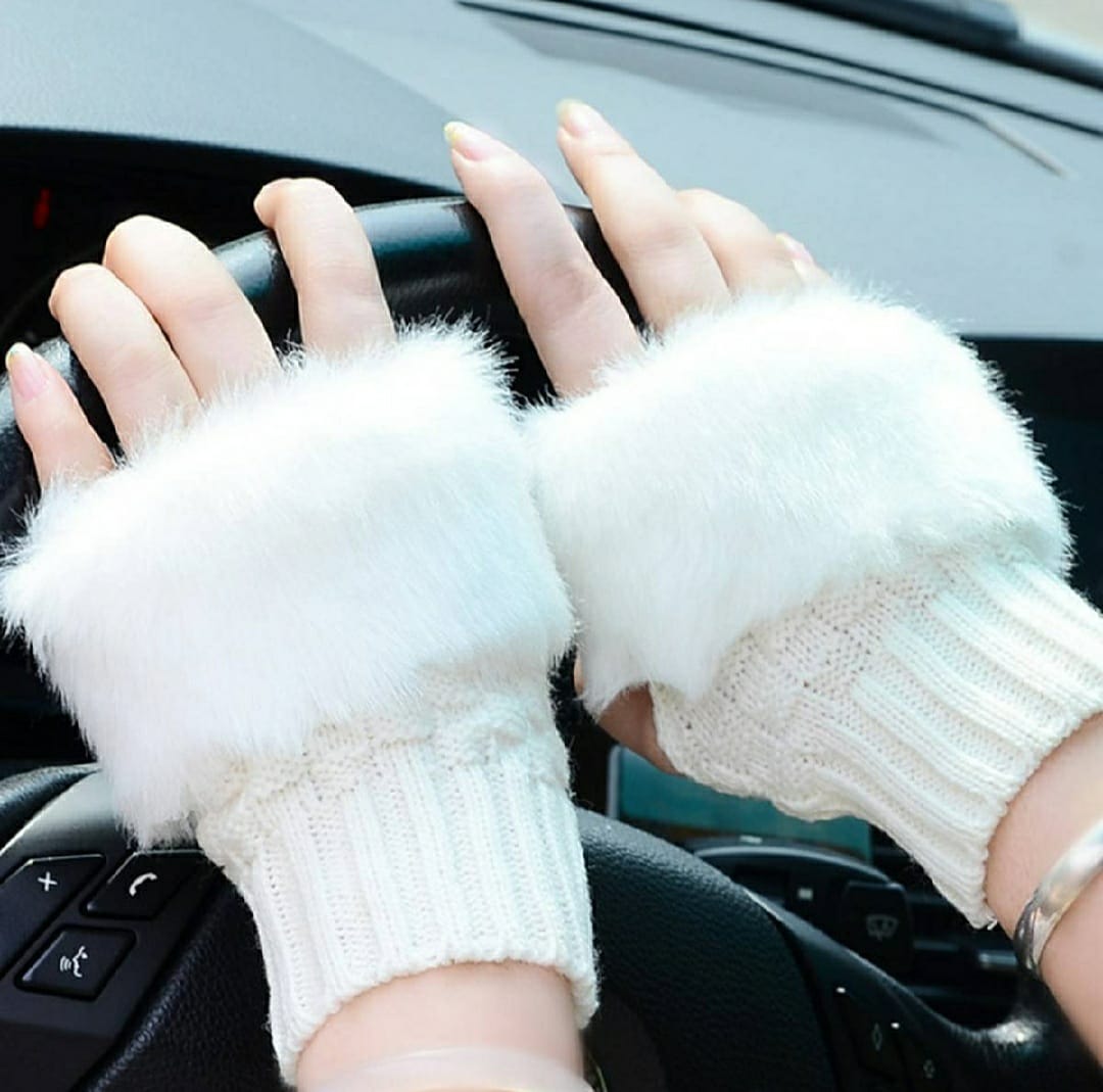 Imported Women Hand Wrist Warmer Winter Fingerless Knitted Gloves