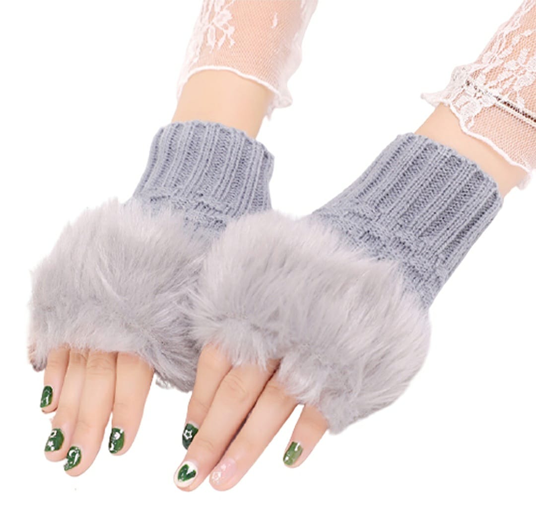 Imported Women Hand Wrist Warmer Winter Fingerless Knitted Gloves