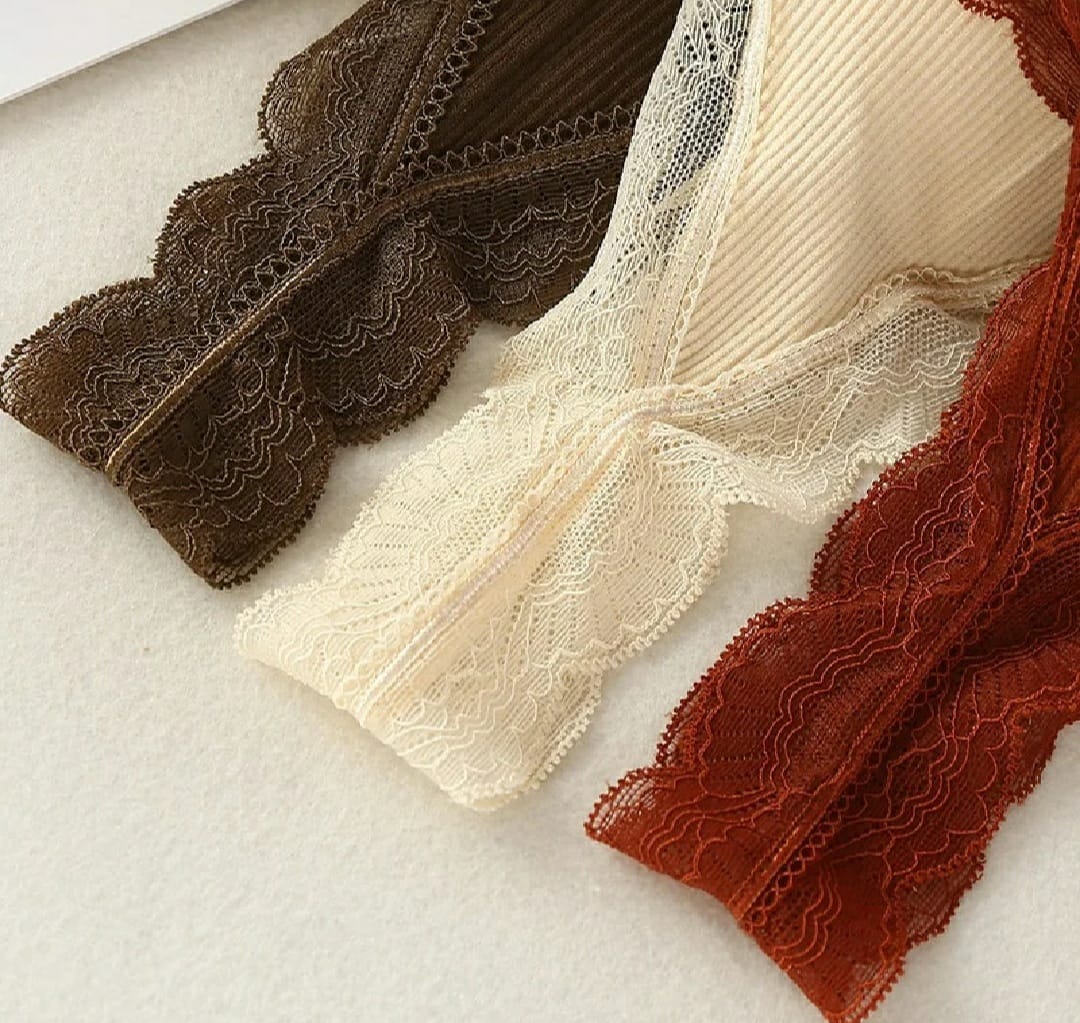 PACK OF 2 IMPORTED FANCY LACE NON WIRED PUSHUP BRA
