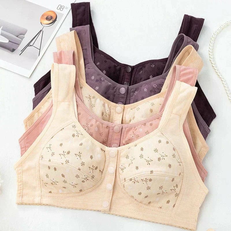 PAck of 2 Anti Sagging Front Open Cooling Cotton Button Bra