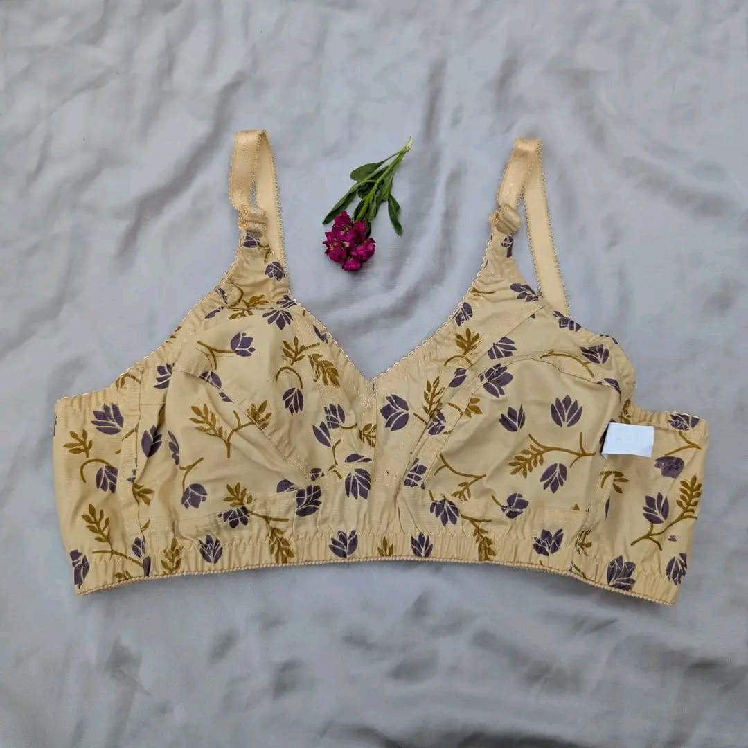 Buy 1 Soft Cotton Floral Bra Get 1 Panty Free