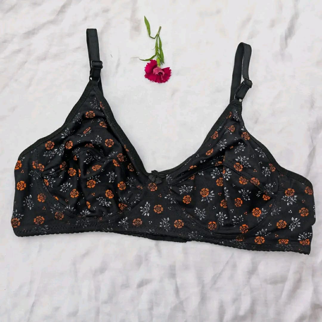 Pack of 4 Soft Cotton Floral Printed Bras